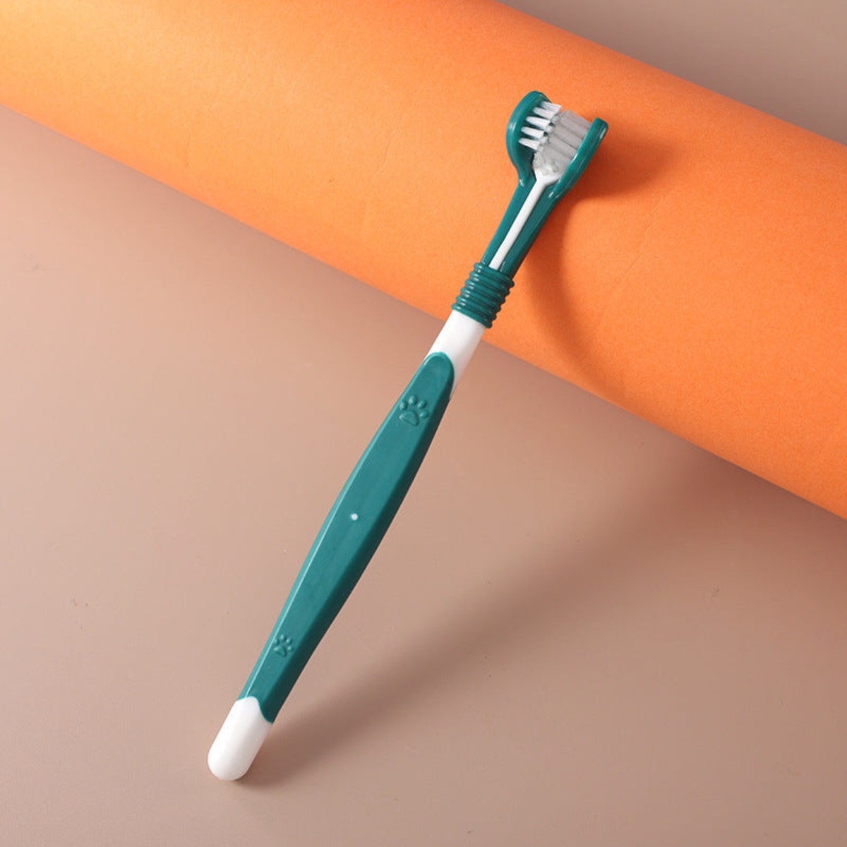 3-Sided Pet Toothbrush with Tongue Cleaner for Dogs and Cats