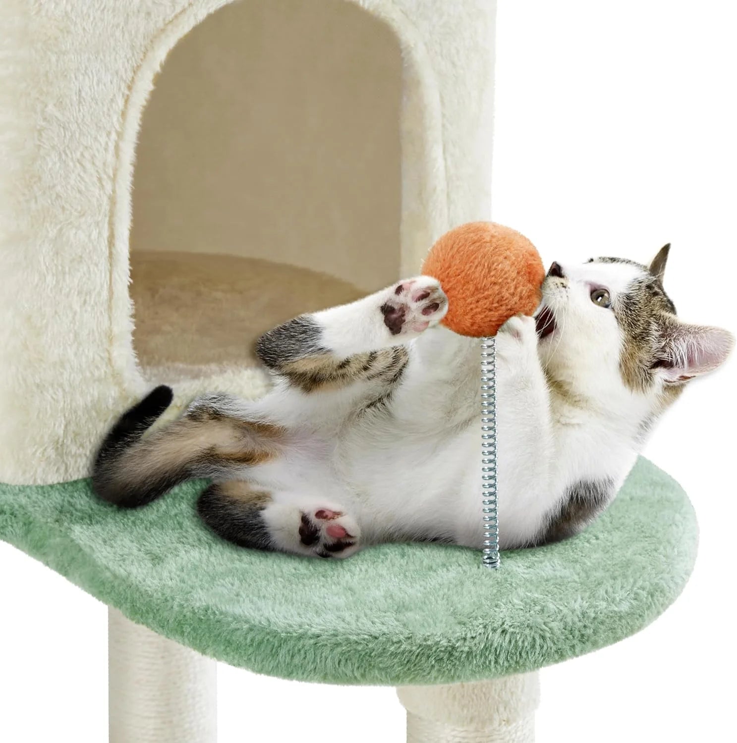 Multi-Level Indoor Cat Tree with Scratching Posts, 2 Condos & Paw Platform