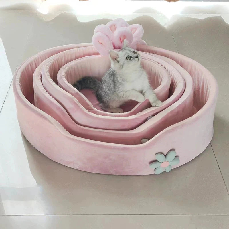 Detachable Washable Soft Pet Sleeping Bed for All Seasons