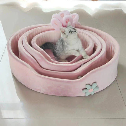 Detachable Washable Soft Pet Sleeping Bed for All Seasons