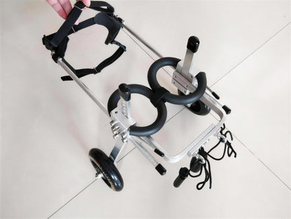 Black open-frame dog wheelchair for small and toy breeds, shown alone on a white background