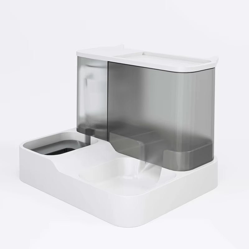 OUZEY Automatic Pet Feeder & Water Fountain Bowl with Raised Stand