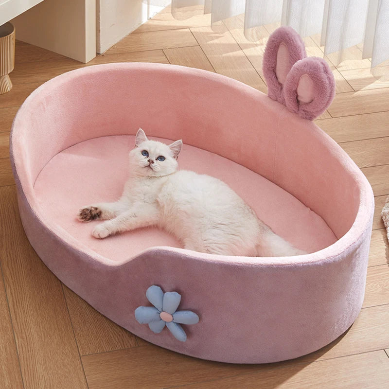 Detachable Washable Soft Pet Sleeping Bed for All Seasons