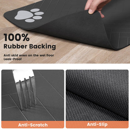 Close-up of the mat's rubber backing being peeled back to show the anti-slip, anti-scratch underside