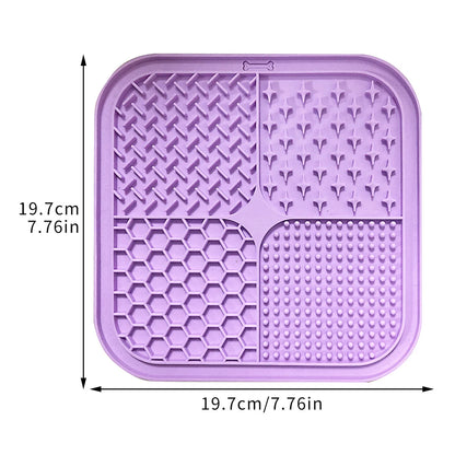 1Pc-Silicone Pet Lick Mat; Pet Slow Feed Bowl Pad with Suction Cup; Lick Mat to Prevent Choking