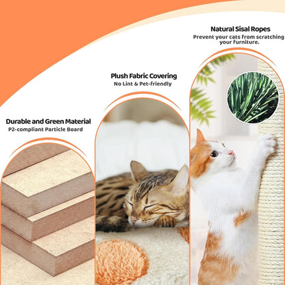 Multi-Level Indoor Cat Tree with Scratching Posts, 2 Condos & Paw Platform