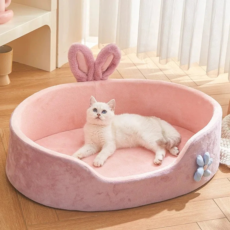 Detachable Washable Soft Pet Sleeping Bed for All Seasons