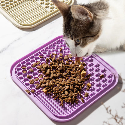 1Pc-Silicone Pet Lick Mat; Pet Slow Feed Bowl Pad with Suction Cup; Lick Mat to Prevent Choking