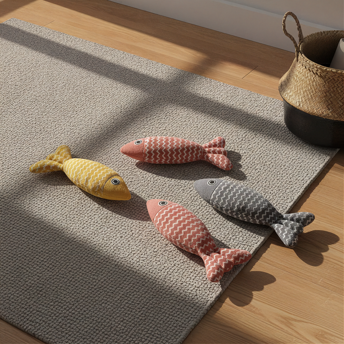 Catnip Fish Toys for Cats – 3-Pack Kickers with Crinkle Sound