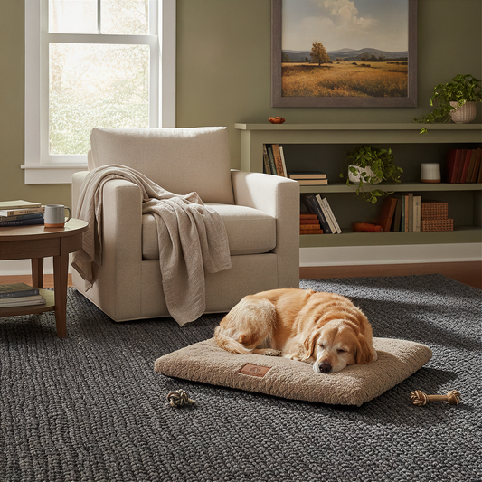 Orthopaedic Dog Bed - Khaki - Living Room v3