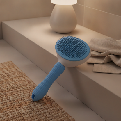 Self-Cleaning Pet Slicker Brush - Blue - Bathroom v2