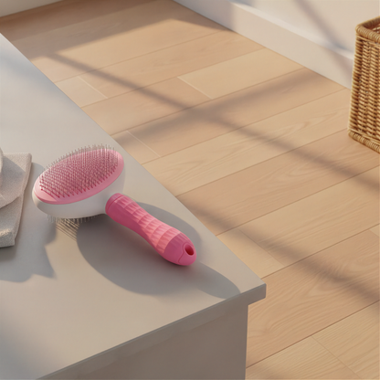 Self-Cleaning Pet Slicker Brush - Pink - Bathroom v3