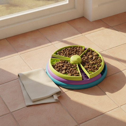 3-Layer Rotating Slow Feeder Bowl for Dogs & Cats – Anti-Choking Design