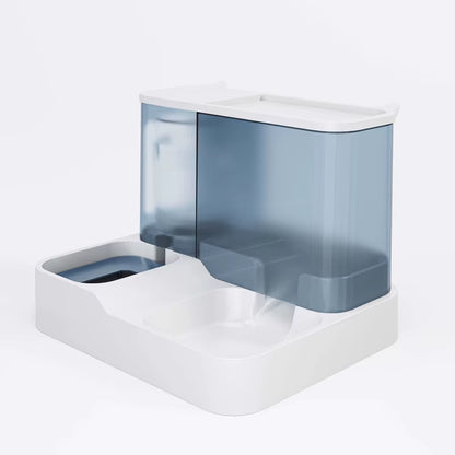 OUZEY Automatic Pet Feeder & Water Fountain Bowl with Raised Stand