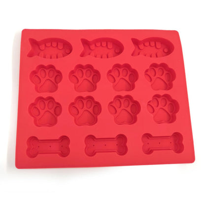 Silicone Dog Treat Mold, Freezer and Oven Safe, Bone and Paw Shapes