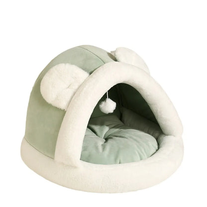 Pet Tent Cave Bed shown in the Coffee colourway