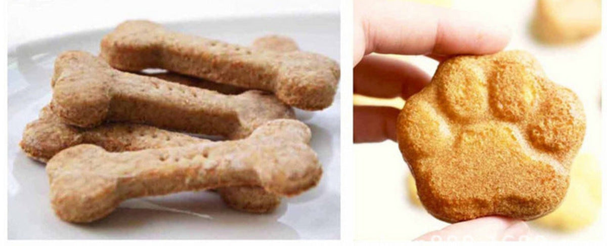 Silicone Dog Treat Mold, Freezer and Oven Safe, Bone and Paw Shapes