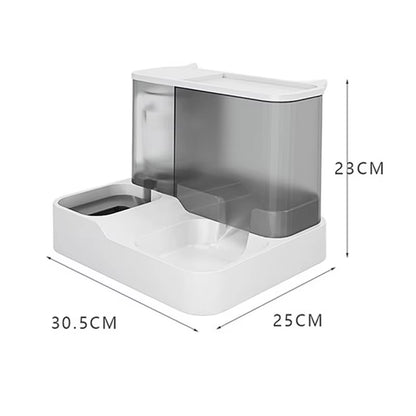 OUZEY Automatic Pet Feeder & Water Fountain Bowl with Raised Stand