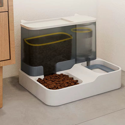OUZEY Automatic Pet Feeder & Water Fountain Bowl with Raised Stand