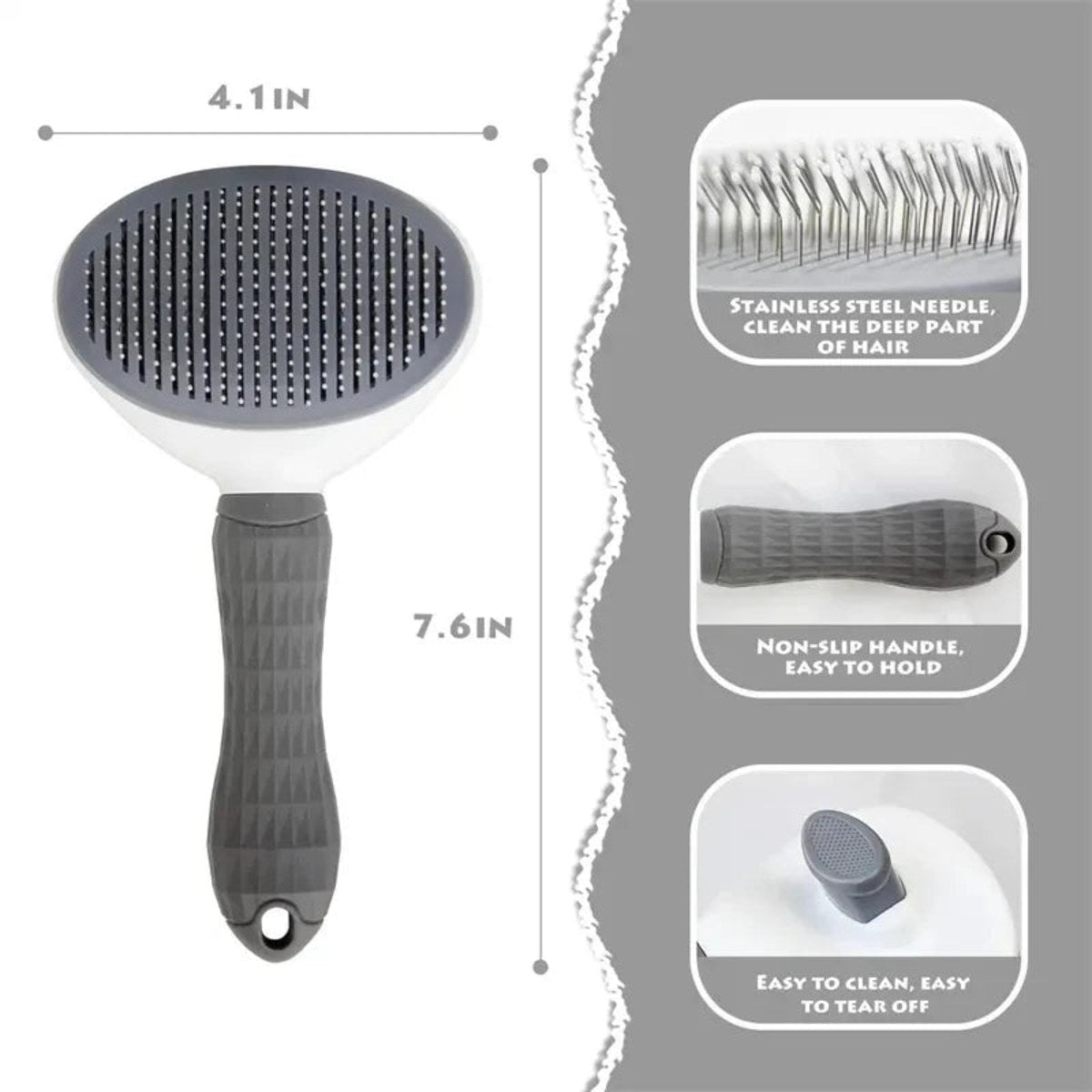 Self-Cleaning Pet Slicker Brush for Cats & Dogs