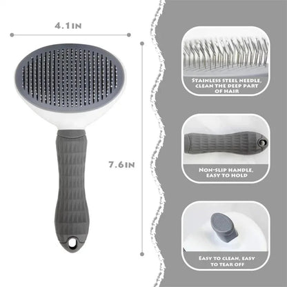 Self-Cleaning Pet Slicker Brush for Cats & Dogs