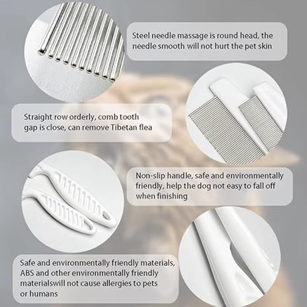 Pet Grooming Flea Comb Pet Care Comb Cat Hair Brush Flea Removal Massage Comb Dog Hair Grooming Cleaning Tools Pets Accessories