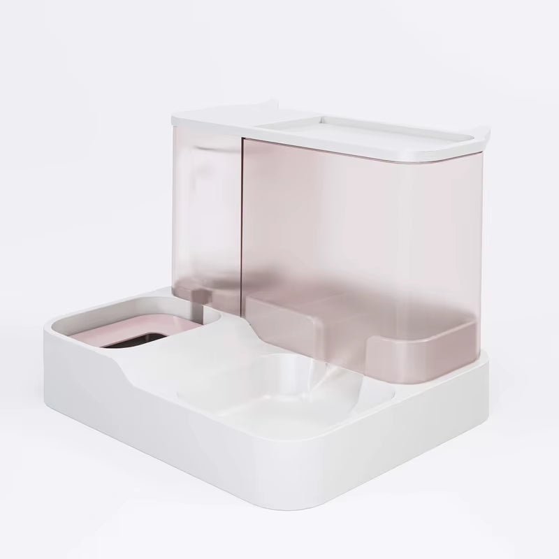 OUZEY Automatic Pet Feeder & Water Fountain Bowl with Raised Stand