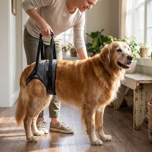 Adjustable Dog Lift Harness - 3-Point Support & Removable Handle, Rear Leg Rehab Aid S-XL