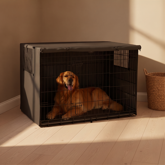 Oxford Cloth Dog Crate Cover - Black - Living Room v5